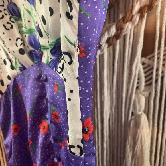 Liquorish Floral Mixed Print Button Down Dress Size 4 - Picture 7 of 10